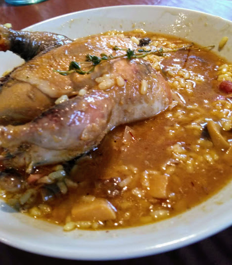 Arroz caldoso de perdices y setas