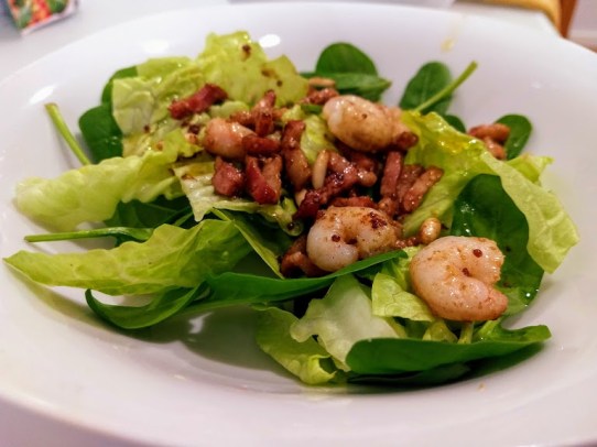 cabecera espinacas con bacon y gambas 1