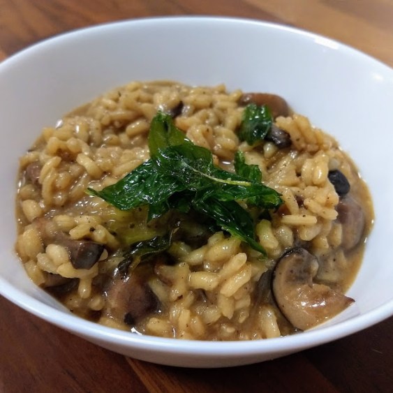 Risotto de setas y panceta