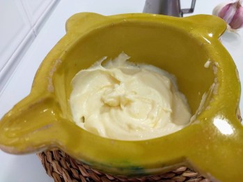 Ajo aceite o all i oli en mortero