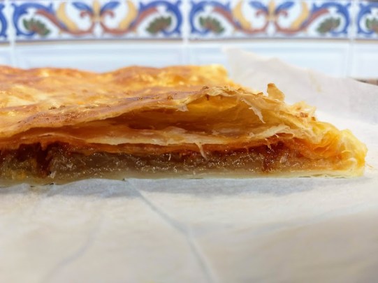 Hojaldre de sobrasada y cabello de ángel