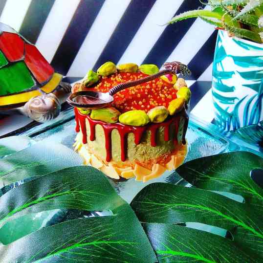 Tarta de té matcha y chocolate