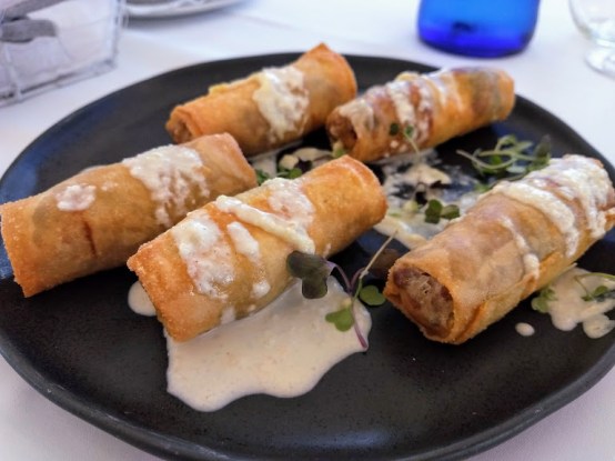 Crujiente de Secreto Ibérico con crema de queso