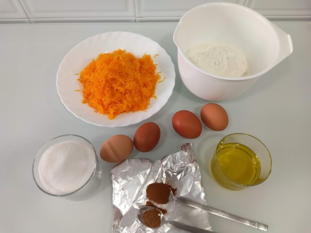 mise en place bizcocho de calabaza