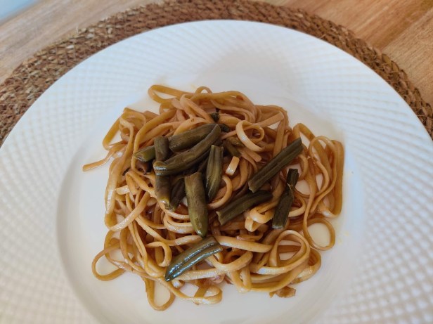 tallarines con judias verdes